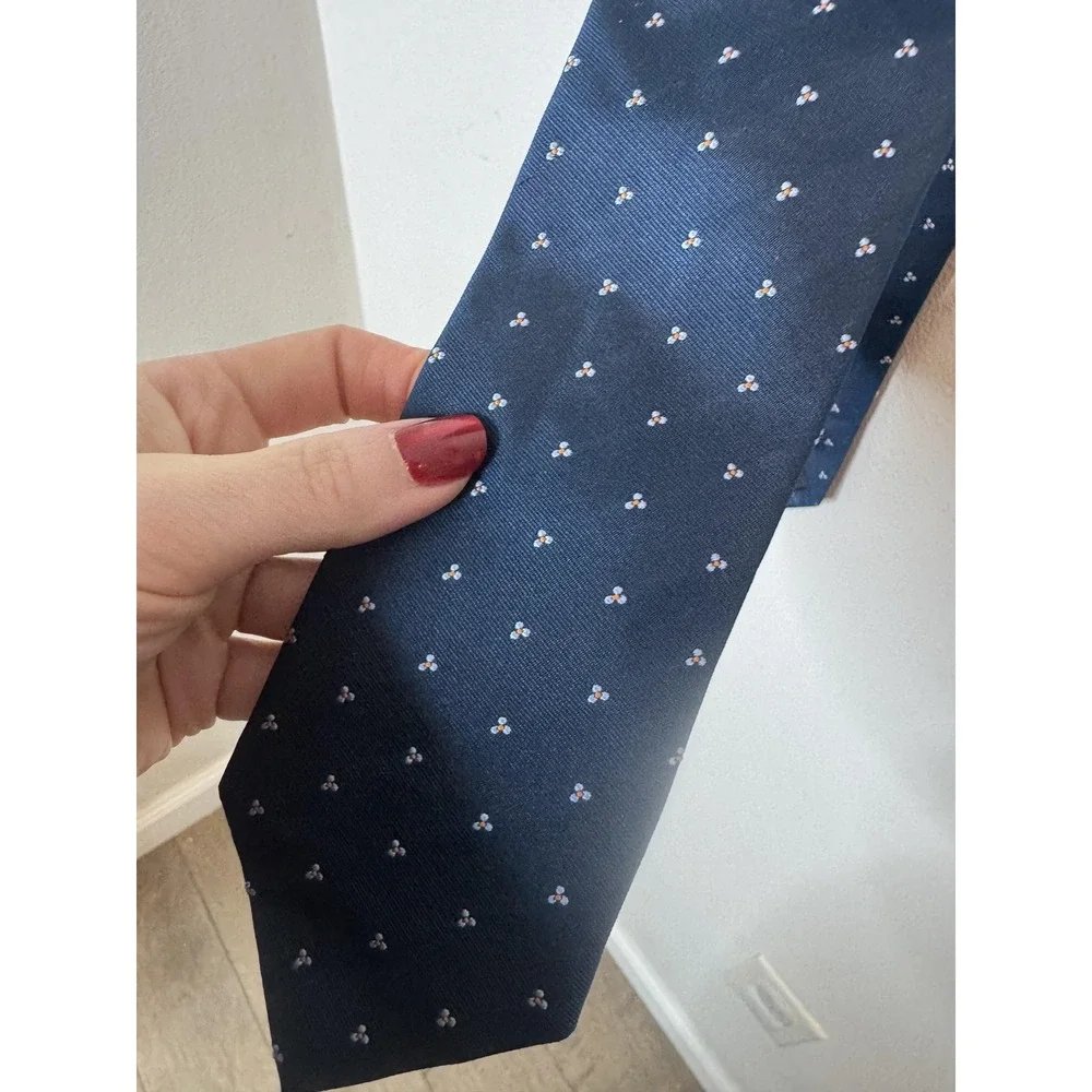 Bonobos‎ Tie Mens One Size Blue Floral Silk Handmade USA Classic Necktie Woven